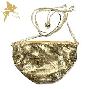 VINTAGE WHITING & DAVIS Metallic Mesh Crossbody Bag